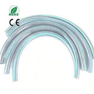 1inch Foodgrade PVC Steel Wire Hose Abrasion Resistant Transparent Suction Hose Beverage Delivery Hose