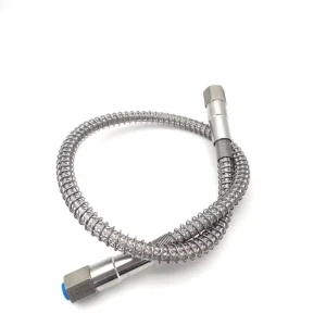 1m High Pressure Metal Braided Flexible Air Hose with 1 4″ Female or Male Npt End Connection Polished Surface Treatment