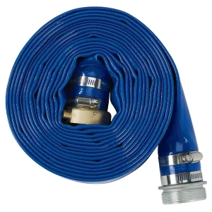2″ 50FT PVC Polyester Yarn Reinforced Water Pump Discharge Hose Female NPSM X Male NPSM Aluminum Couplings Brass Swivel