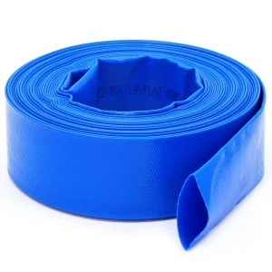 2 Blue 50 Meters Flexible Water Delivery PVC Layflat Hose Plastic Water Discharge Pipe