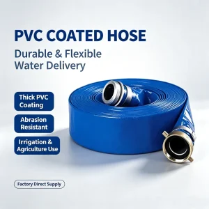 2 Inch High Pressure Anti Burst 2mm Thick Lightweight PVC Layflat Hose for Farm Irrigation Water Discharge 15 to 60