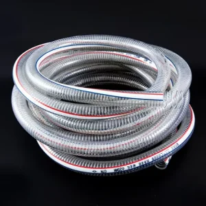 2 Inch PVC Steel Wire Hose Anti Static Flexible Transparent Spiral Steel Wire Reinforced Hose