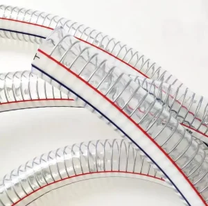 2 Inch Transparent PVC Steel Wire Reinforced Hose 3mm Wall Thickness for Water Pump Suction and Discharge