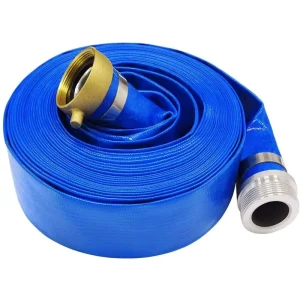 2″ X 50ft Plastic Reinforced Water Lay Flat Discharge Hose 90psi PVC Layflat Water Irrigation Hose With Assembly Camlock