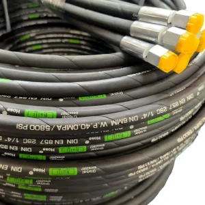 2 steel Braided Hydraulic Hose En857 2sc 1 4″ 400bar