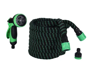 2.2 Times Expandable 50 ft Garden Hose 10 Function Nozzle Anti UV Fabric Cover Corrosion Resistant Durable Flexible