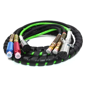 20 FT 3 in 1 ABS Electrical & Air Assemblies SAE J2394 Cable with SAE J560 7 Way Plug and 3/8 ID Air Brake Hose Assemblies