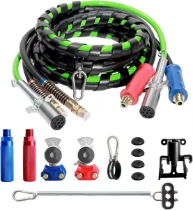 20 FT 3 in 1 ABS Electrical Air Assemblies SAE J2394 Cable with SAE J560 7 Way Plug and 3 8 ID Air Brake Hose Assemblies