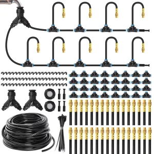 200FT Adjustable Garden Drip Irrigation Kit Patio Lawn Care Automatic Watering System Adjustable Curved Universal Sprinkler Head