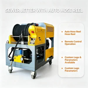 200bar 85LPM 37 HP Gasoline Engine Power Drain Injection Drain Pipe Cleaning Machine