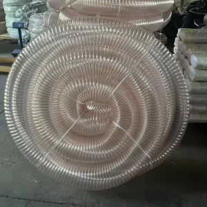 200mm Polyurethane Duct Suction Hose Flexible Copper Plated Spiral Duct Polyurethane Steel Wire Hose