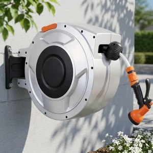 20M 30M 40M Wall Mounted Garden Hose Reel With Auto Lock and Slow Retractable Garden Watering Automatic Rewind Water Hose Reel