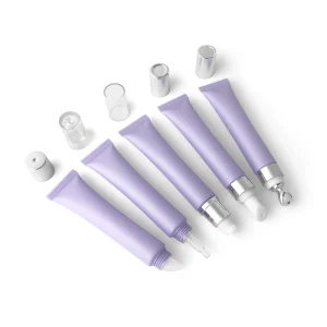 20g Purple Matte Plastic Tube for Skin Care Soft Cosmetic Packaging Vacuum Press Pump Head 20ml Capacity Lip Gloss Lipstick