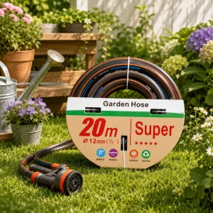 20m Garden Hose Pipe 1/2 Inch with Retail Cardboard Packing Flexible PVC Water Hose
