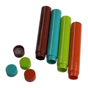 22*77 22*83 22*121 22*125 22*130 23*115mm PET Child Proof Plastic Tube Push Down and Turn Plastic Container Packaging Tubes