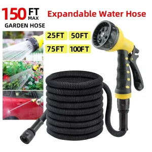 25/50/75/100FT Expandable Flexible Garden Hose Water Hose with Plastic Fittings