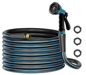 25/50/75/100FT Lightweight Kink-Free All-Weather Garden Hose Heavy Duty Durable Flexible Leak-Proof Water Pipe for Watering