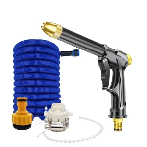 25 ft 150 ft Expandable Extendable Garden Hose with 9 Functions Metal Nozzle and Holder
