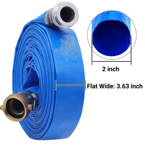 250mm 4 Inch PVC Irrigation Flexible Layflat Discharge Hose Smooth Light Weight High Pressure Corrosion Resistant Farm Use