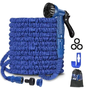 25FT-100FT Expandable Garden Hose Pipe PVC Flexible Expanding Magic Hose with 7 Function Spray Nozzle