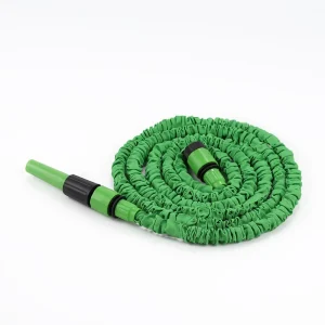 25FT Lightweight Expandable Garden Hose in Green Color Polyester+TPE Material Anti UV & Anti Abrasion