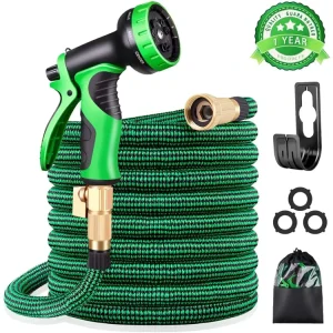 25ft-100ft 3Layer 5 Layer 1/2 5/8 3/4 1 PVC Green Fiber Reinforced Anti UV Garden Hose Home Gardening