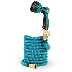 25ft-100ft Metal Expanding Garden Hose with Water Spray Gun