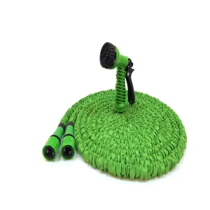 25ft 50ft 100ft Lightweight Stretchable Expandable Flexible Garden Rubber Soft Hose Watering Spray Gun Extruding
