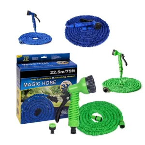 25ft Garden Hose Expandable Garden Hose Water Pipes Poly Pipe Plastic Irrigation Trompos De Plastico Abs Plastic Opp Bag Blue