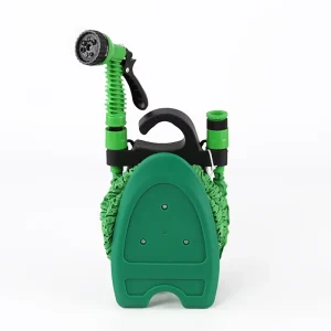 25ft Green Mini Garden Hose Reel with Expandable Hose PVC Material Telescopic Handle JIS Standard Wall Mount for Outdoor Use