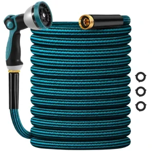 25ft(7.5m) Non-expandable Polyester Garden Hose PVC Ultra-light Kink-free Sturdy Flexible Wear-resistant for Yard Lawn Outdoor