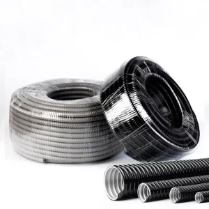 25mm 1″ Grey Black PVC Coated Galvanized Steel GI Electrical Metal Flexible Conduit