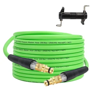 2900PSI Burst Resistant Replacement Water Pipe Compatible Multiple Length Green Flexible High Pressure Washer Hose