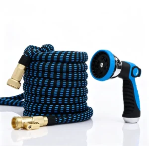 2X Expandable UV-Resistant Garden Hose High-Pressure Kink-Free Magic Hose Set for Car Washing & Watering
