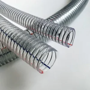 3/4/6 Inch Flexible Clear PVC Hose with Spring Wire Reinforcement Custom Cutting Processing for Suction of Fluid Dust Mines