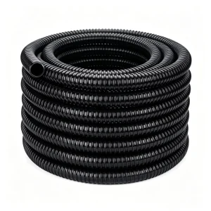 3/4″ Dia Corrugated Pond Tubing 20 FT Long Black Kink Free Strong Flexible Plastic PVC