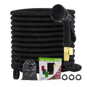 3/4″ Expandable Garden Hose with Rubber Connector Magic Watering and Black Paper Box for Car Wash Garden Use