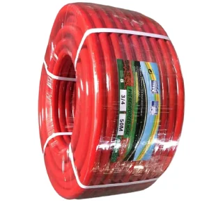 3/4 Inch Red PVC Garden Hose Three-layer Water Pipe with Flexible and Durable for Home Garden