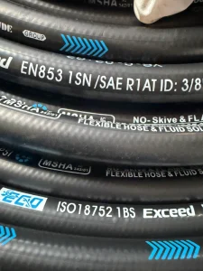 3/8 Inch 4780Psi Coiled Steel Wire Braided Hydraulic Hose Rubber Oil Hose -40C +100C Working Temp MSHA BV CE Certified