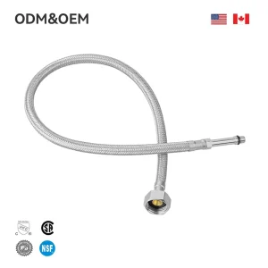 3/8C*M10x1 1/2 Flexible PVC Braided Modern Faucet Connector Hose for Bathroom Kitchen Sink Water Supply Installation 10 BAR