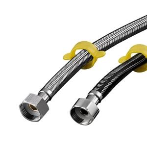 304 Stainless Steel Braided Flexible Hose Hot and Cold Pipe 1/2 Inch Toilet Water Heater Explosion-proof Metal Inlet Pipe