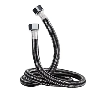 304 Stainless Steel Braided Flexible Water Hose with Double Connector Leakproof High Pressure Resistant Plumbing Hose