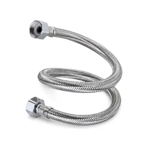 304 Stainless Steel Braided Shower Hose Burst-proof Flexible Water Inlet Pipe G1/2 Connector for Toilet and Bathroom Plumbing