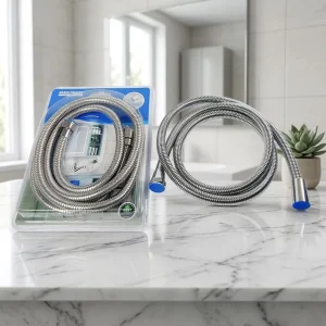 304 Stainless Steel Chrome 1.5m Encrypted Shower Hose with Spray Head for Bathroom