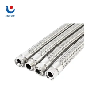 304 Stainless Steel Corrugated Industrial Hose Steam Metal Braided Oil Pipe Low Pressure Wear resistant NPT Threaded 1/2 Inch