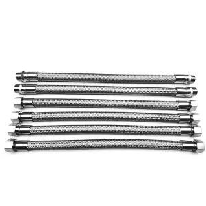 304 Stainless Steel Corrugated Pipe Industrial Hose Steam Metal Braided Oil Pipe Low Pressure NPT Thread 1 2 Inch