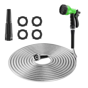 304 Stainless Steel Flexible Metal Garden Hose Expandable Garden Hose Reel Metal 100FT