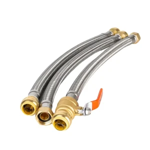304 Stainless Steel Reinforced Tube Flexible Easy Install Durable Water Heater Connector for Bathroom