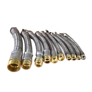 304 Stainless Steel Wire Braided Water Connector Hose with Elbow Nut