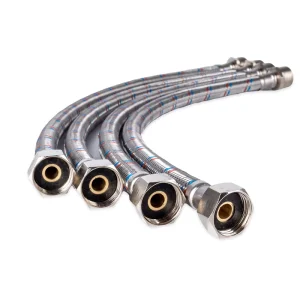 304 Stainless Steel Wire Braided Water Supply Hose Flexible Leakproof Inlet Hose for Plumbing Applications